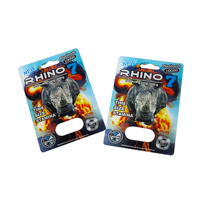 Plastik-Blister-Paketkarten für Rhino 69-Serie Männliche Verbesserung Pillen Verpackung anpassbar
