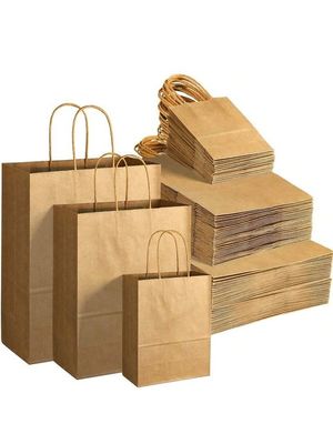 Ökofreundliche Braun-Papier-Geschenktasche mit selbstklebendem Verschluss