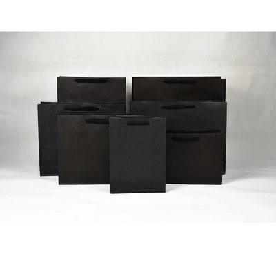 Anpassbare Luxus-Einkaufspapiertasche Schwarze Einkaufstasche mit Griff